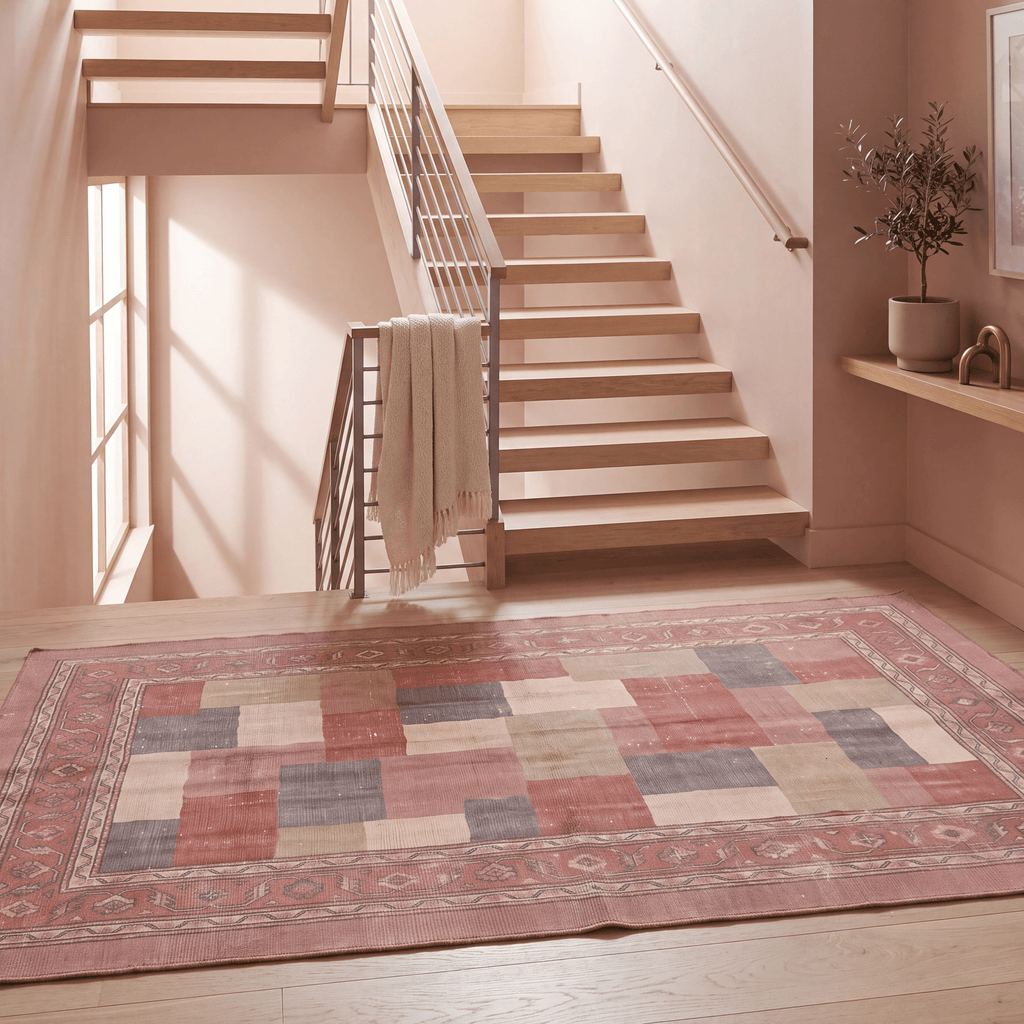 Fen2 Modern Speckled Mosaic Dot Clay Rose Ash Washable Indoor Outdoor Rug - RugzellaDigital Print RugRugzellaRugzellaBBB417-RECT-24x47-60x120cmRGZLLA120821Rectangle2' x 3'11" (60x120 cm)RUNNER | Fen2 runner staircase