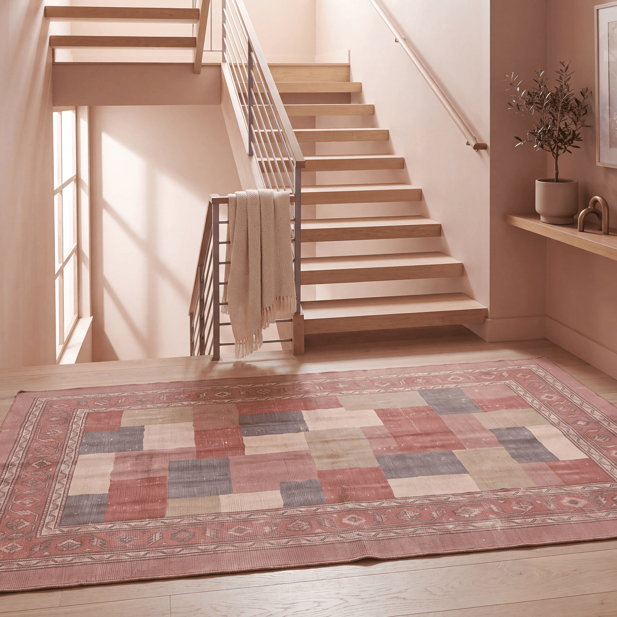 Fen2 Modern Speckled Mosaic Dot Clay Rose Ash Washable Indoor Outdoor Rug - RugzellaDigital Print RugRugzellaRugzellaBBB417-RECT-24x47-60x120cmRGZLLA120821Rectangle2' x 3'11" (60x120 cm)RUNNER | Fen2 runner staircase