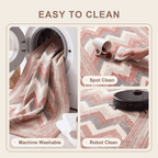 Feverfew Modern Brushstroke Stripe Clay Rose Ash Grey Washable Indoor Outdoor Entryway Rug - RugzellaDigital Print RugRugzellaRugzellaBBB552-RECT-24x47-60x120cmRGZLLA167051Rectangle2' x 3'11" (60x120 cm)SHARED | Feverfew feature clean