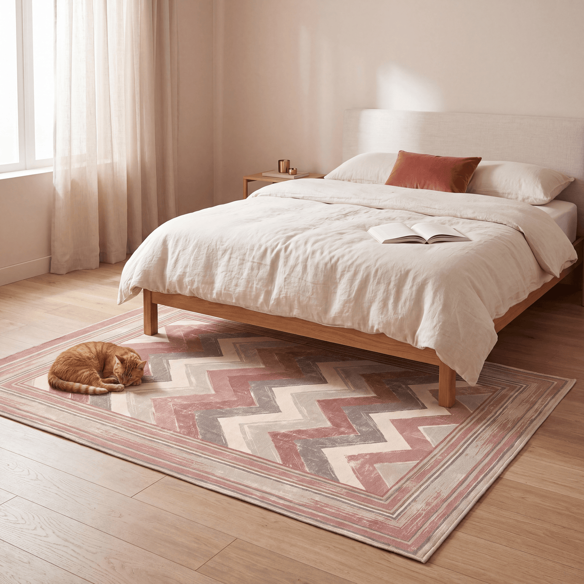 Feverfew Modern Brushstroke Stripe Clay Rose Ash Grey Washable Indoor Outdoor Entryway Rug - RugzellaDigital Print RugRugzellaRugzellaBBB552-RECT-24x47-60x120cmRGZLLA167051Rectangle2' x 3'11" (60x120 cm)RECTANGLE | Feverfew rectangle bedroom