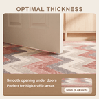 Feverfew Modern Brushstroke Stripe Clay Rose Ash Grey Washable Indoor Outdoor Entryway Rug - RugzellaDigital Print RugRugzellaRugzellaBBB552-RECT-24x47-60x120cmRGZLLA167051Rectangle2' x 3'11" (60x120 cm)SHARED | Feverfew feature thickness