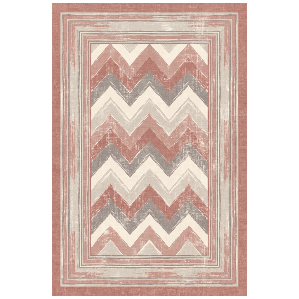 Feverfew Modern Brushstroke Stripe Clay Rose Ash Grey Washable Indoor Outdoor Entryway Rug - RugzellaDigital Print RugRugzellaRugzellaBBB552-RECT-24x47-60x120cmRGZLLA167051Rectangle2' x 3'11" (60x120 cm)RECTANGLE | HERO | Feverfew rectangle