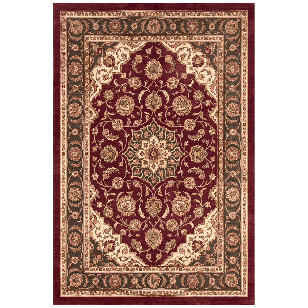 Firwood Traditional Oriental Style Medallion Wine Olive Bone Washable Indoor Outdoor Entryway Rug - RugzellaDigital Print RugRugzellaRugzellaBBB554-RECT-24x47-60x120cmRGZLLA167386Rectangle2' x 3'11" (60x120 cm)RECTANGLE | HERO | Firwood rectangle