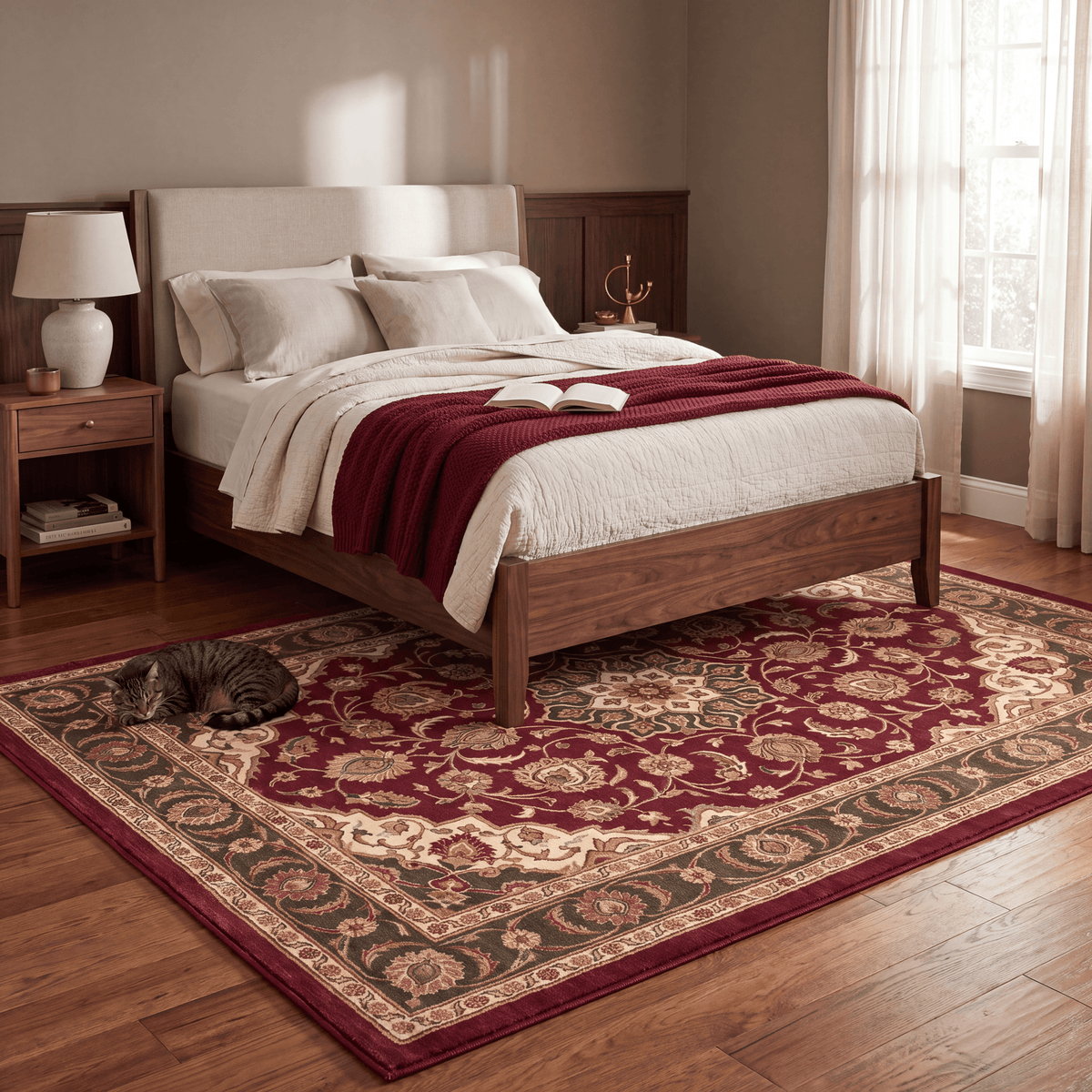 Firwood Traditional Oriental Style Medallion Wine Olive Bone Washable Indoor Outdoor Entryway Rug - RugzellaDigital Print RugRugzellaRugzellaBBB554-RECT-24x47-60x120cmRGZLLA167386Rectangle2' x 3'11" (60x120 cm)RECTANGLE | Firwood rectangle bedroom