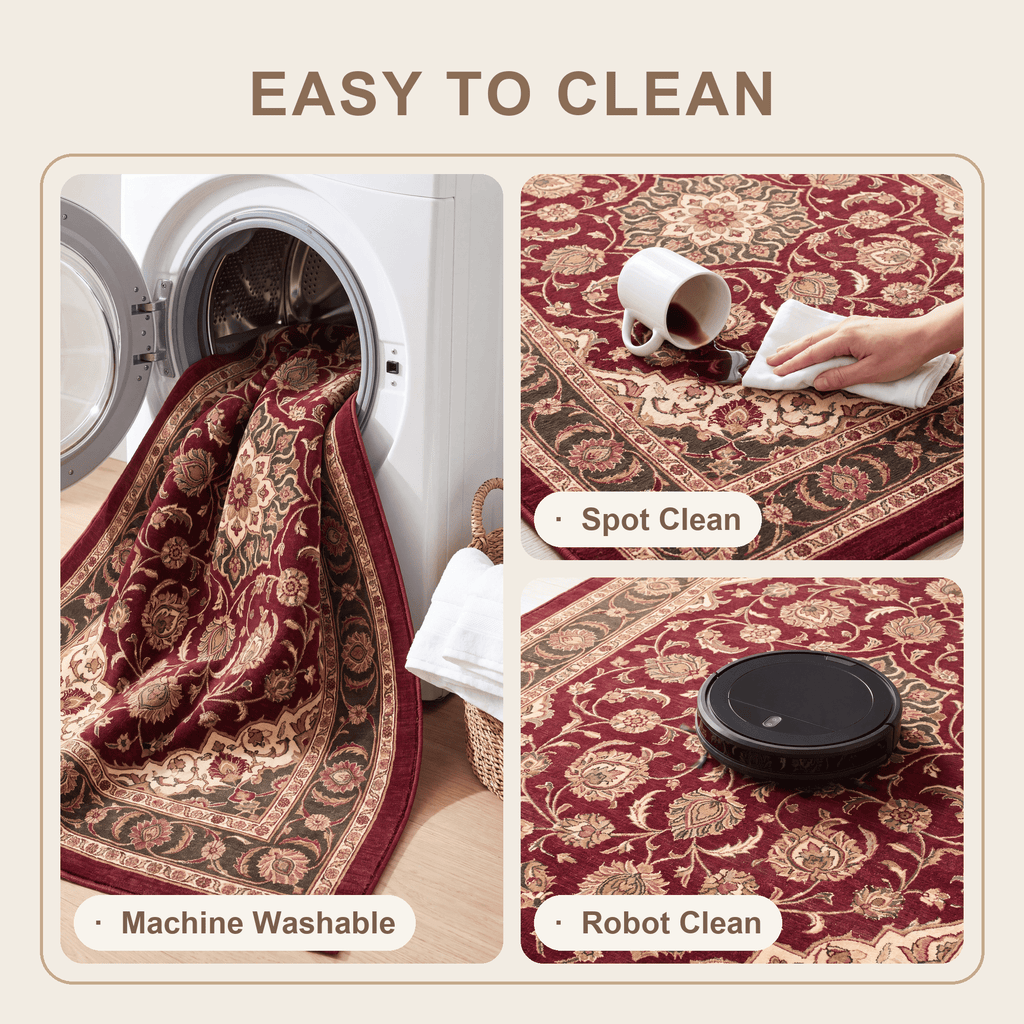 Firwood Traditional Oriental Style Medallion Wine Olive Bone Washable Indoor Outdoor Entryway Rug - RugzellaDigital Print RugRugzellaRugzellaBBB554-RECT-24x47-60x120cmRGZLLA167386Rectangle2' x 3'11" (60x120 cm)SHARED | Firwood feature clean
