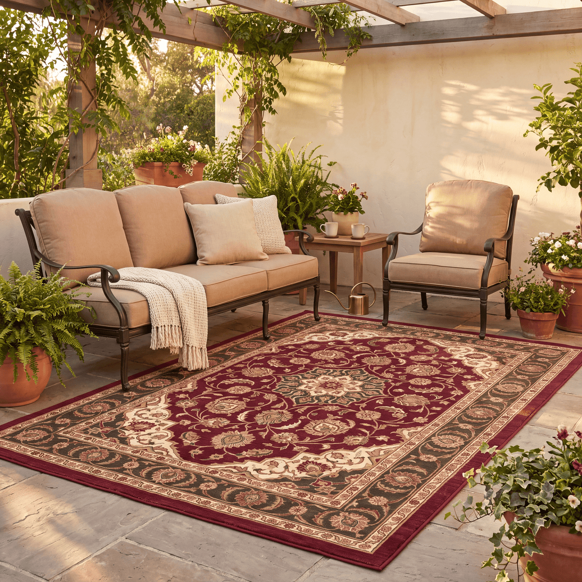Firwood Traditional Oriental Style Medallion Wine Olive Bone Washable Indoor Outdoor Entryway Rug - RugzellaDigital Print RugRugzellaRugzellaBBB554-RECT-24x47-60x120cmRGZLLA167386Rectangle2' x 3'11" (60x120 cm)RECTANGLE | Firwood rectangle outdoor