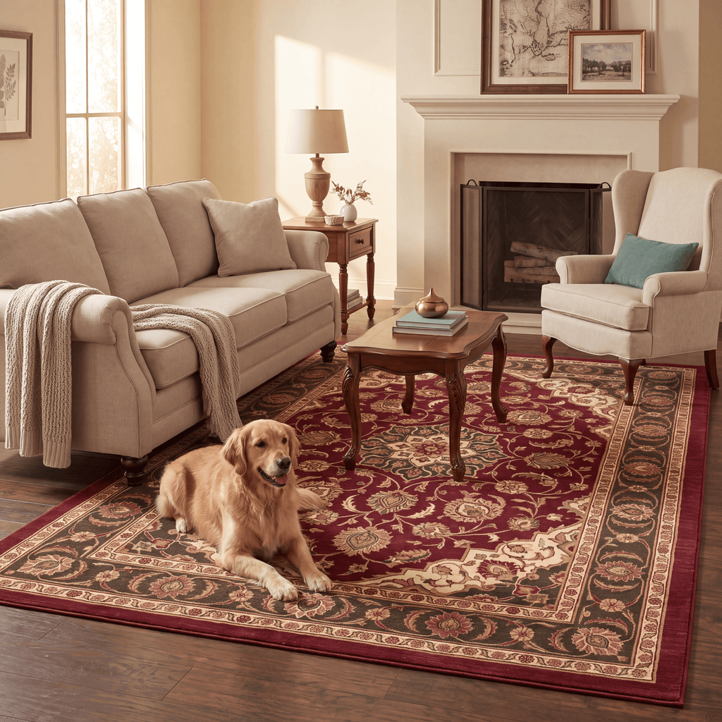 Firwood Traditional Oriental Style Medallion Wine Olive Bone Washable Indoor Outdoor Entryway Rug - RugzellaDigital Print RugRugzellaRugzellaBBB554-RECT-24x47-60x120cmRGZLLA167386Rectangle2' x 3'11" (60x120 cm)RECTANGLE | Firwood rectangle livingroom