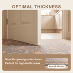Flatland Traditional Floral Border Slate Gray Bone Gold Washable Indoor Outdoor Entryway Rug - RugzellaDigital Print RugRugzellaRugzellaBBB450-RECT-24x47-60x120cmRGZLLA127521Rectangle2' x 3'11" (60x120 cm)SHARED | Flatland feature thickness