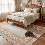 Fleabane Traditional Distressed Medallion Sage Ivory Rose Washable Indoor Outdoor Entryway Rug - RugzellaDigital Print RugRugzellaRugzellaBBB556-RECT-24x47-60x120cmRGZLLA167721Rectangle2' x 3'11" (60x120 cm)RECTANGLE | Fleabane rectangle bedroom