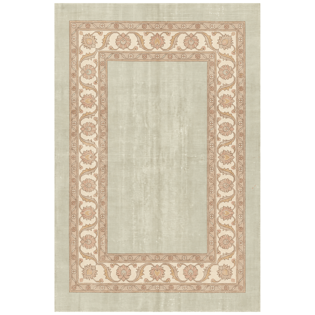 Fleabane Traditional Distressed Medallion Sage Ivory Rose Washable Indoor Outdoor Entryway Rug - RugzellaDigital Print RugRugzellaRugzellaBBB556-RECT-24x47-60x120cmRGZLLA167721Rectangle2' x 3'11" (60x120 cm)RECTANGLE | HERO | Fleabane rectangle