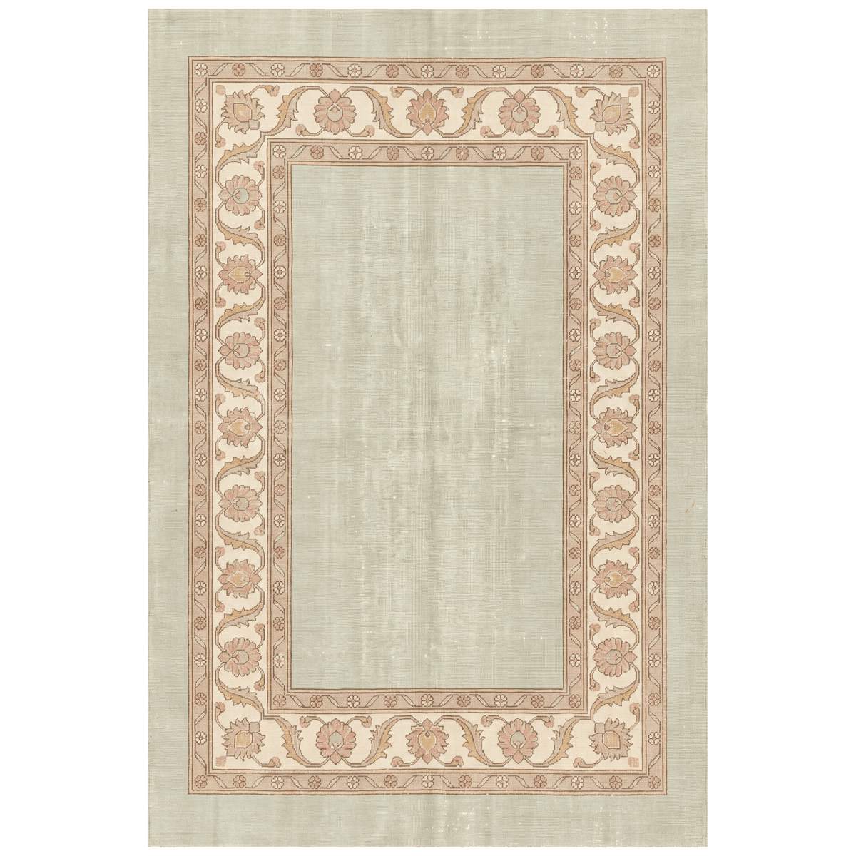 Fleabane Traditional Distressed Medallion Sage Ivory Rose Washable Indoor Outdoor Entryway Rug - RugzellaDigital Print RugRugzellaRugzellaBBB556-RECT-24x47-60x120cmRGZLLA167721Rectangle2' x 3'11" (60x120 cm)RECTANGLE | HERO | Fleabane rectangle
