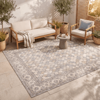 Folderland Modern Speckled Mosaic Dot Cream Grey Soft Blue Tan Washable Indoor Outdoor Entryway Rug - RugzellaDigital Print RugRugzellaRugzellaBBB451-RECT-24x47-60x120cmRGZLLA127856Rectangle2' x 3'11" (60x120 cm)RECTANGLE | Folderland rectangle outdoor