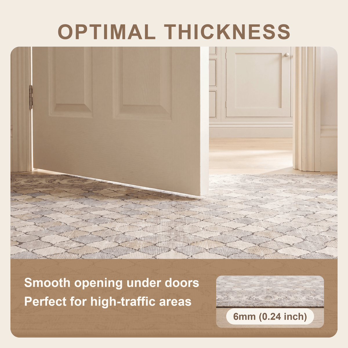 Folderland Modern Speckled Mosaic Dot Cream Grey Soft Blue Tan Washable Indoor Outdoor Entryway Rug - RugzellaDigital Print RugRugzellaRugzellaBBB451-RECT-24x47-60x120cmRGZLLA127856Rectangle2' x 3'11" (60x120 cm)SHARED | Folderland feature thickness