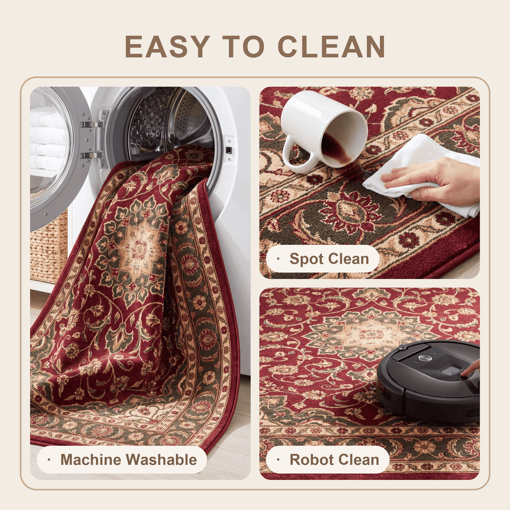Foreland2 Traditional Overdyed Distressed Medallion Wine Olive Bone Washable Indoor Outdoor Entryway Rug - RugzellaDigital Print RugRugzellaRugzellaBBB419-RECT-24x47-60x120cmRGZLLA121491Rectangle2' x 3'11" (60x120 cm)SHARED | Foreland2 feature clean