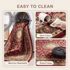 Foreland2 Traditional Overdyed Distressed Medallion Wine Olive Bone Washable Indoor Outdoor Entryway Rug - RugzellaDigital Print RugRugzellaRugzellaBBB419-RECT-24x47-60x120cmRGZLLA121491Rectangle2' x 3'11" (60x120 cm)SHARED | Foreland2 feature clean