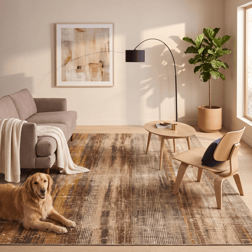Forgetmenot Modern Distressed Solid Bronze Umber Wheat Washable Indoor Outdoor Entryway Rug - RugzellaDigital Print RugRugzellaRugzellaBBB557-RECT-24x47-60x120cmRGZLLA168056Rectangle2' x 3'11" (60x120 cm)RECTANGLE | Forgetmenot rectangle livingroom