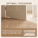 Foxtail Traditional Floral Border Mustard Charcoal Ivory Washable Indoor Outdoor Entryway Rug - RugzellaDigital Print RugRugzellaRugzellaBBB558-RECT-24x47-60x120cmRGZLLA168391Rectangle2' x 3'11" (60x120 cm)SHARED | Foxtail feature thickness