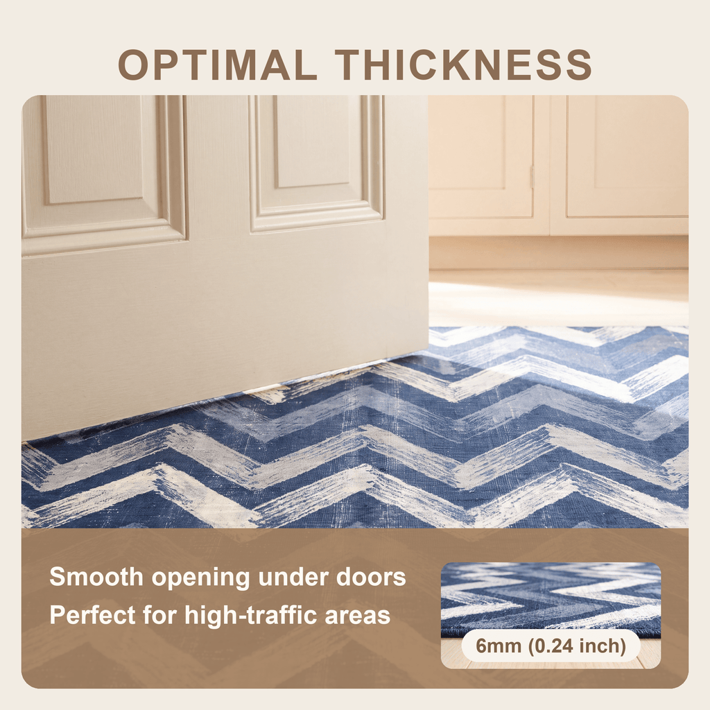 Fritillary Modern Brushstroke Stripe Indigo Blue Gray Chalk White Washable Indoor Outdoor Entryway Rug - RugzellaDigital Print RugRugzellaRugzellaBBB559-RECT-24x47-60x120cmRGZLLA168726Rectangle2' x 3'11" (60x120 cm)SHARED | Fritillary feature thickness