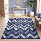 Fritillary Modern Brushstroke Stripe Indigo Blue Gray Chalk White Washable Indoor Outdoor Entryway Rug - RugzellaDigital Print RugRugzellaRugzellaBBB559-RECT-24x47-60x120cmRGZLLA168726Rectangle2' x 3'11" (60x120 cm)RECTANGLE | Fritillary rectangle entryway