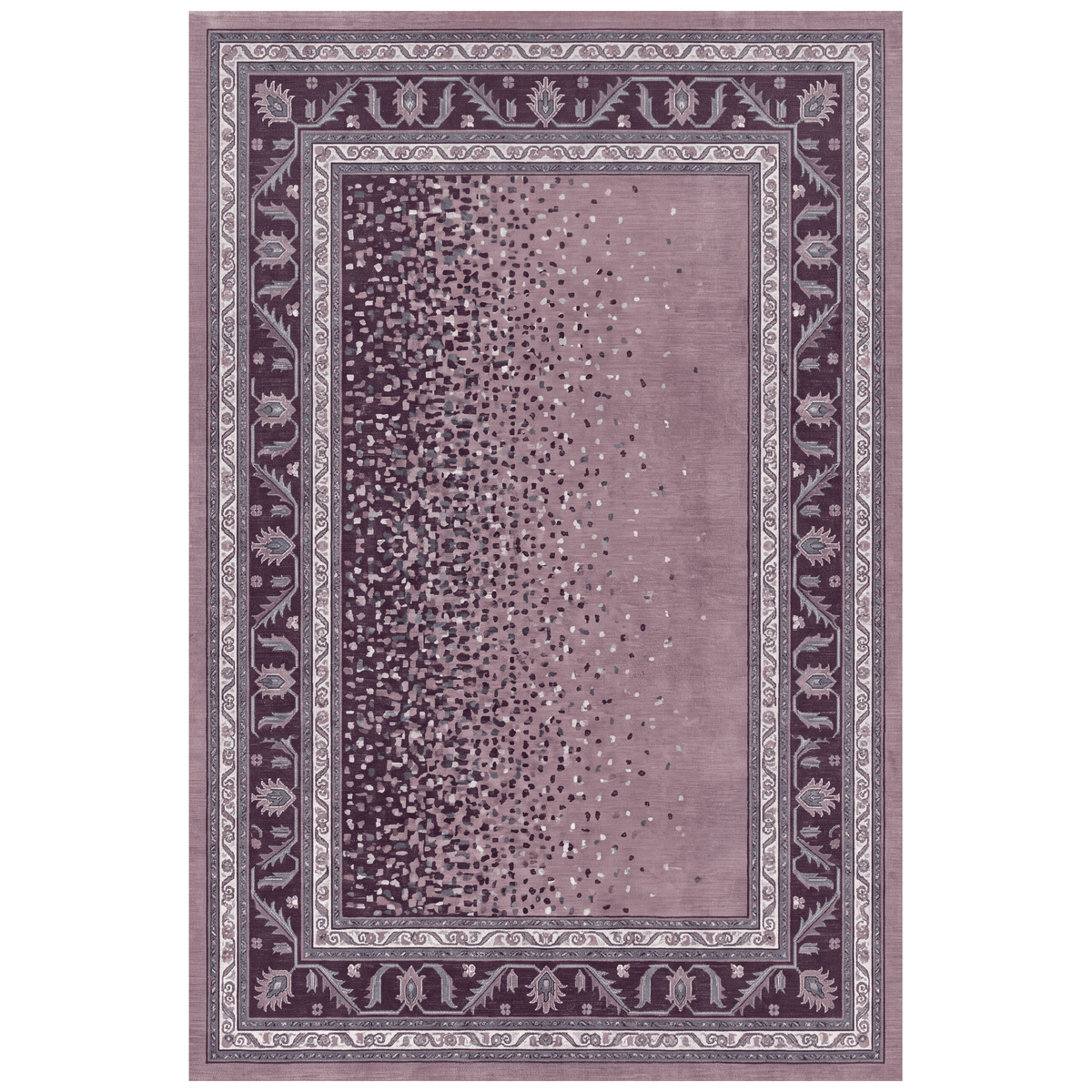 Ginkgo Modern Speckled Mosaic Dot Plum Slate Chalk Washable Indoor Outdoor Entryway Rug - RugzellaDigital Print RugRugzellaRugzellaBBB563-RECT-24x47-60x120cmRGZLLA169396Rectangle2' x 3'11" (60x120 cm)RECTANGLE | HERO | Ginkgo rectangle