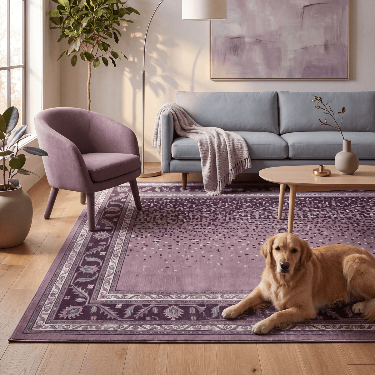 Ginkgo Modern Speckled Mosaic Dot Plum Slate Chalk Washable Indoor Outdoor Entryway Rug - RugzellaDigital Print RugRugzellaRugzellaBBB563-RECT-24x47-60x120cmRGZLLA169396Rectangle2' x 3'11" (60x120 cm)RECTANGLE | Ginkgo rectangle livingroom