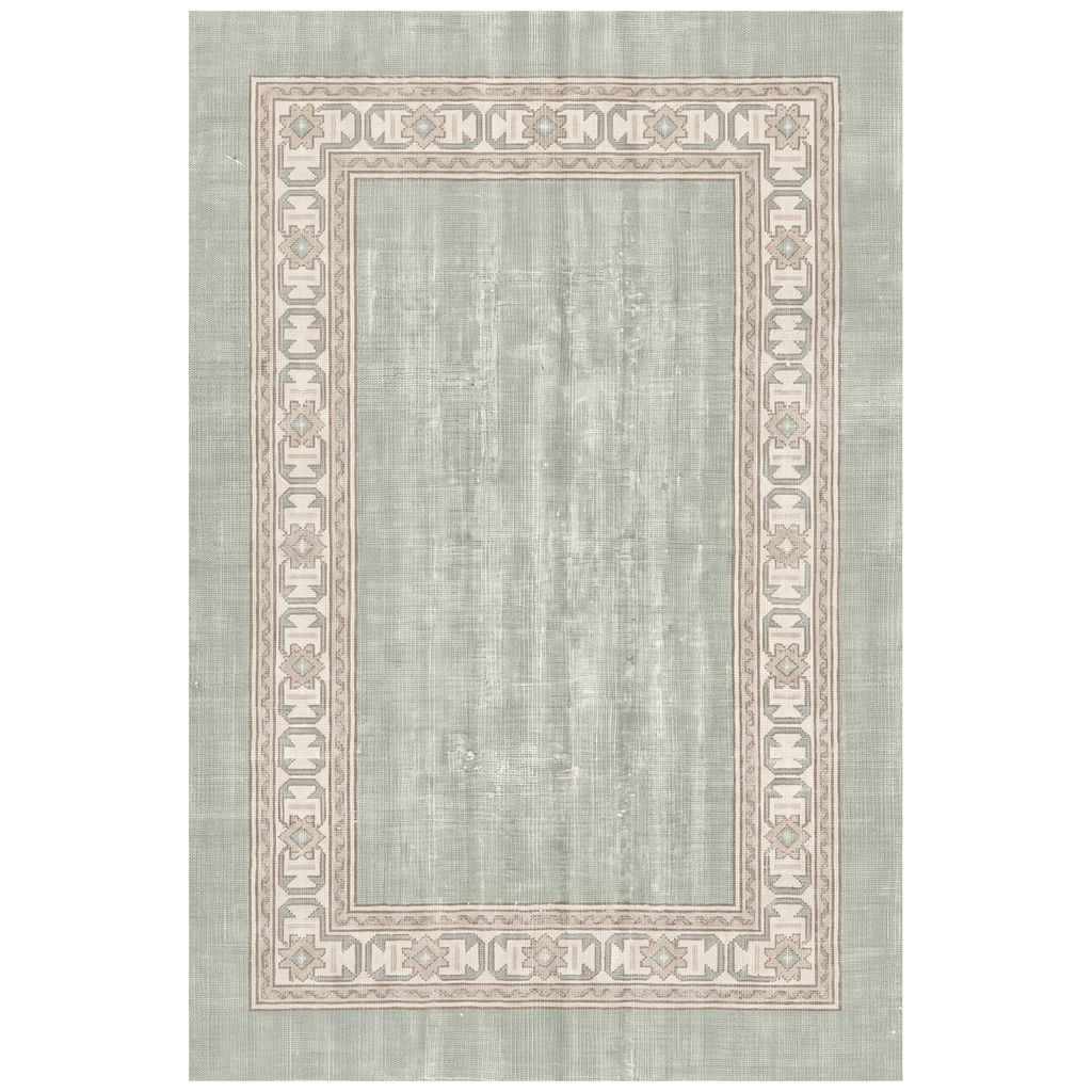 Gladdon Modern Minimalist Border Sage Green Linen Fog Washable Indoor Outdoor Entryway Rug - RugzellaDigital Print RugRugzellaRugzellaBBB564-RECT-24x47-60x120cmRGZLLA169731Rectangle2' x 3'11" (60x120 cm)RECTANGLE | HERO | Gladdon rectangle