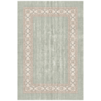 Gladdon Modern Minimalist Border Sage Green Linen Fog Washable Indoor Outdoor Entryway Rug - RugzellaDigital Print RugRugzellaRugzellaBBB564-RECT-24x47-60x120cmRGZLLA169731Rectangle2' x 3'11" (60x120 cm)RECTANGLE | HERO | Gladdon rectangle