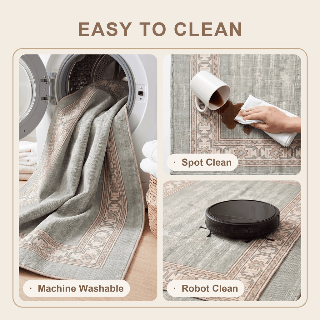 Gladdon Modern Minimalist Border Sage Green Linen Fog Washable Indoor Outdoor Entryway Rug - RugzellaDigital Print RugRugzellaRugzellaBBB564-RECT-24x47-60x120cmRGZLLA169731Rectangle2' x 3'11" (60x120 cm)SHARED | Gladdon feature clean