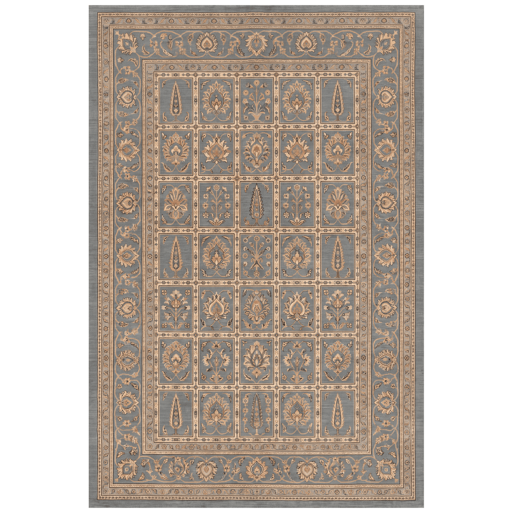 Glenmore Traditional Oriental Style Medallion Slate Grey Bone Gold Washable Indoor Outdoor Entryway Rug - RugzellaDigital Print RugRugzellaRugzellaBBB452-RECT-24x47-60x120cmRGZLLA128191Rectangle2' x 3'11" (60x120 cm)RECTANGLE | HERO | Glenmore rectangle