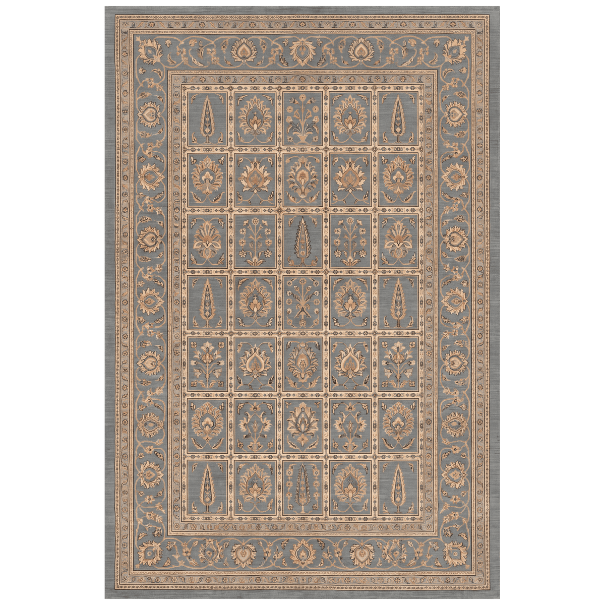 Glenmore Traditional Oriental Style Medallion Slate Grey Bone Gold Washable Indoor Outdoor Entryway Rug - RugzellaDigital Print RugRugzellaRugzellaBBB452-RECT-24x47-60x120cmRGZLLA128191Rectangle2' x 3'11" (60x120 cm)RECTANGLE | HERO | Glenmore rectangle