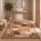 Goosefoot Modern Speckled Mosaic Dot Bronze Umber Wheat Washable Indoor Outdoor Entryway Rug - RugzellaDigital Print RugRugzellaRugzellaBBB566-RECT-24x47-60x120cmRGZLLA170066Rectangle2' x 3'11" (60x120 cm)RECTANGLE | Goosefoot rectangle entryway