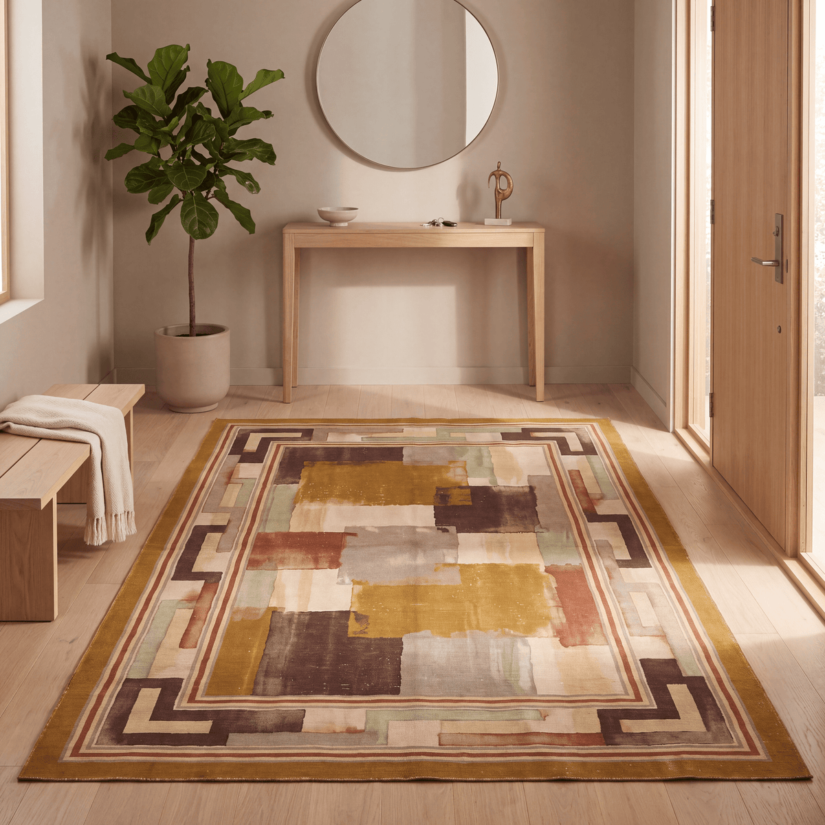 Goosefoot Modern Speckled Mosaic Dot Bronze Umber Wheat Washable Indoor Outdoor Entryway Rug - RugzellaDigital Print RugRugzellaRugzellaBBB566-RECT-24x47-60x120cmRGZLLA170066Rectangle2' x 3'11" (60x120 cm)RECTANGLE | Goosefoot rectangle entryway