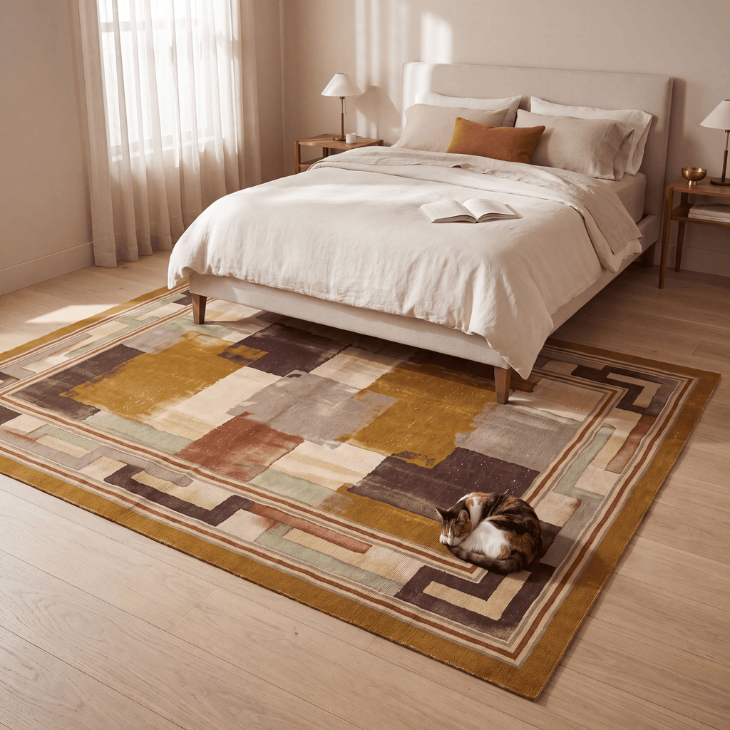 Goosefoot Modern Speckled Mosaic Dot Bronze Umber Wheat Washable Indoor Outdoor Entryway Rug - RugzellaDigital Print RugRugzellaRugzellaBBB566-RECT-24x47-60x120cmRGZLLA170066Rectangle2' x 3'11" (60x120 cm)RECTANGLE | Goosefoot rectangle bedroom