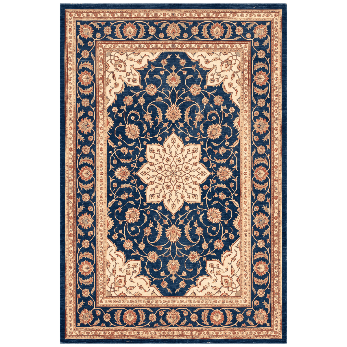Gorge2 Traditional Medallion Border Persian Style Indigo Ivory Red Washable Indoor Outdoor Rug - RugzellaDigital Print RugRugzellaRugzellaBBB420-RECT-24x47-60x120cmRGZLLA121826Rectangle2' x 3'11" (60x120 cm)RECTANGLE | HERO | Gorge2 rectangle