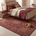 Gravelbed Traditional Medallion Border Oxblood Bronze Linen Washable Indoor Outdoor Entryway Rug - RugzellaDigital Print RugRugzellaRugzellaBBB453-RECT-24x47-60x120cmRGZLLA128526Rectangle2' x 3'11" (60x120 cm)RECTANGLE | Gravelbed rectangle bedroom