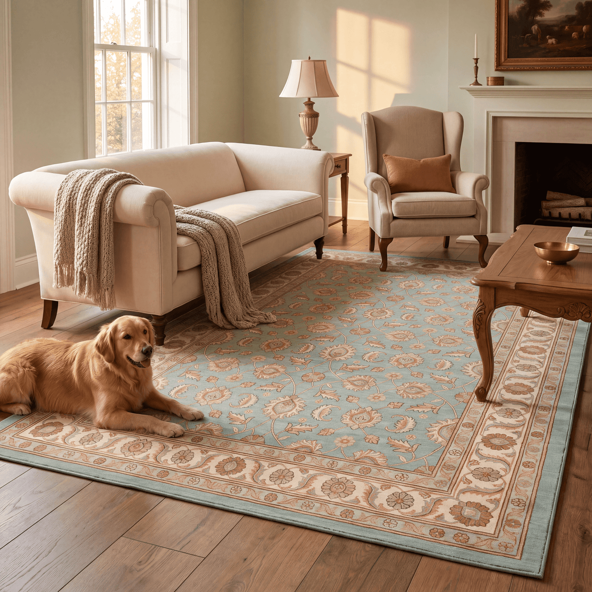 Greenway Traditional Floral Border Teal Ivory Rust Washable Indoor Outdoor Entryway Rug - RugzellaDigital Print RugRugzellaRugzellaBBB454-RECT-24x47-60x120cmRGZLLA128861Rectangle2' x 3'11" (60x120 cm)RECTANGLE | Greenway rectangle livingroom