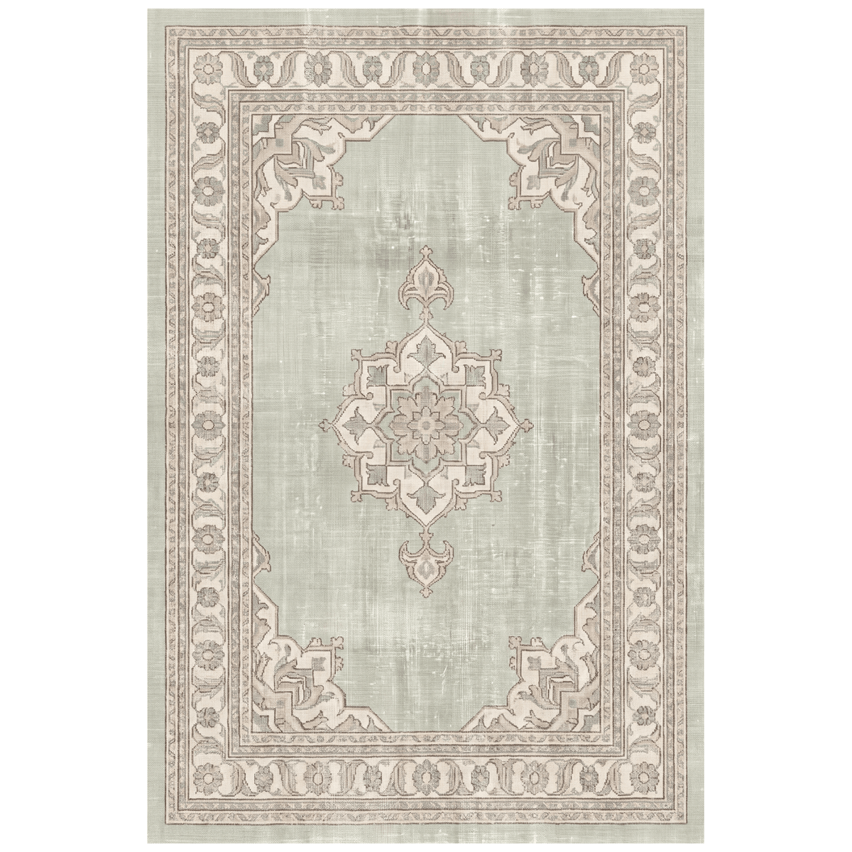 Grindle Modern Minimalist Border Sage Green Linen Fog Washable Indoor Outdoor Entryway Rug - RugzellaDigital Print RugRugzellaRugzellaBBB455-RECT-24x47-60x120cmRGZLLA129196Rectangle2' x 3'11" (60x120 cm)RECTANGLE | HERO | Grindle rectangle