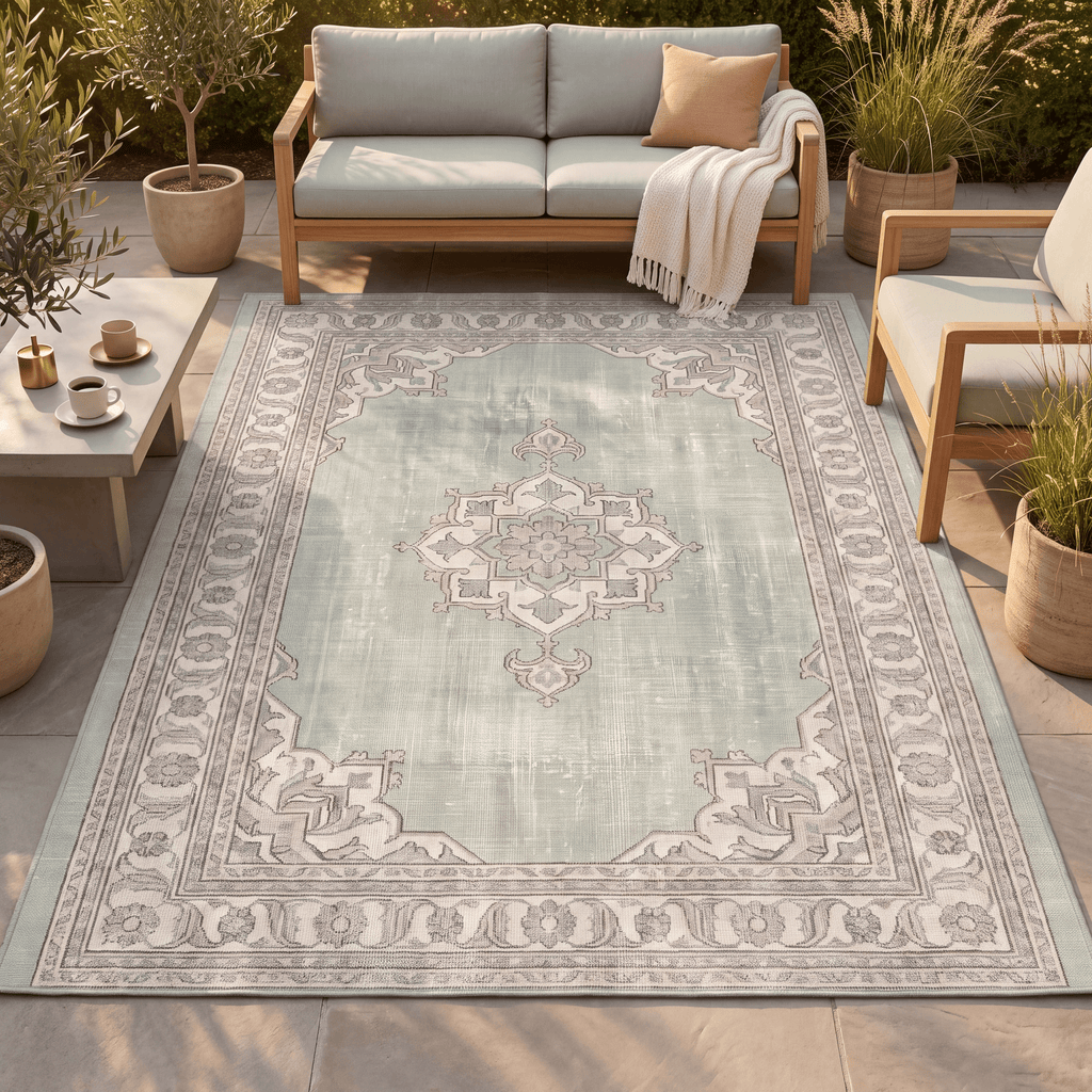 Grindle Modern Minimalist Border Sage Green Linen Fog Washable Indoor Outdoor Entryway Rug - RugzellaDigital Print RugRugzellaRugzellaBBB455-RECT-24x47-60x120cmRGZLLA129196Rectangle2' x 3'11" (60x120 cm)RECTANGLE | Grindle rectangle outdoor