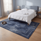 Gromwell Modern Distressed Solid Indigo Blue Chalk White Washable Indoor Outdoor Entryway Rug - RugzellaDigital Print RugRugzellaRugzellaBBB567-RECT-24x47-60x120cmRGZLLA170401Rectangle2' x 3'11" (60x120 cm)RECTANGLE | Gromwell rectangle bedroom