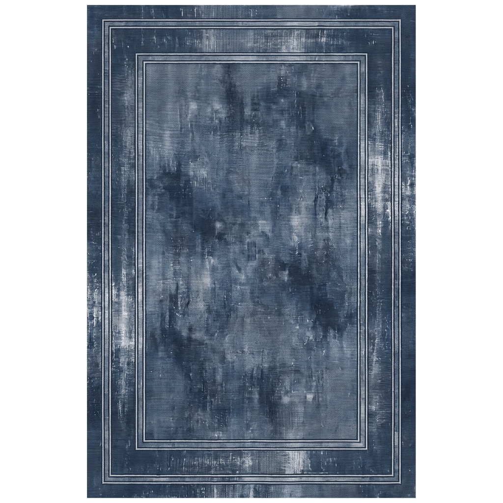 Gromwell Modern Distressed Solid Indigo Blue Chalk White Washable Indoor Outdoor Entryway Rug - RugzellaDigital Print RugRugzellaRugzellaBBB567-RECT-24x47-60x120cmRGZLLA170401Rectangle2' x 3'11" (60x120 cm)RECTANGLE | HERO | Gromwell rectangle
