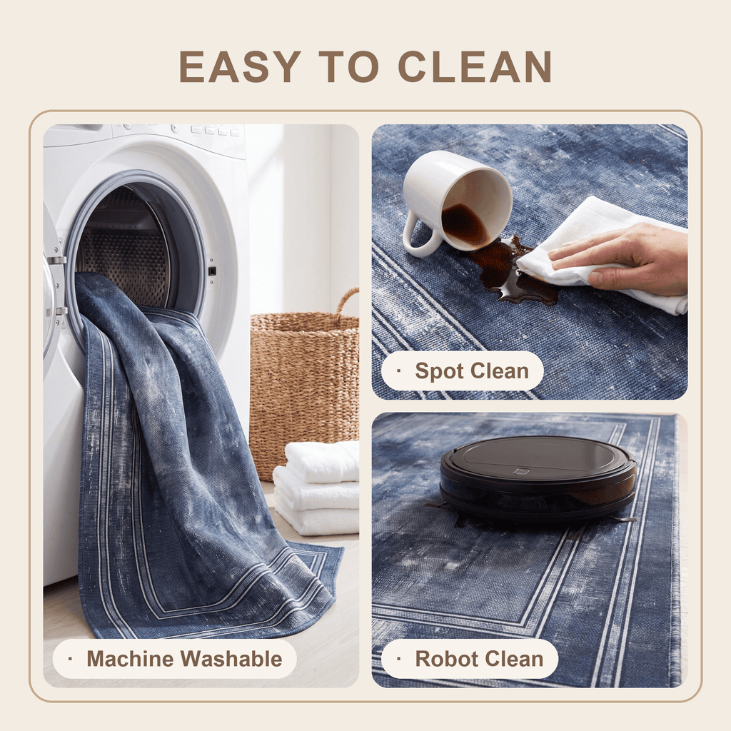 Gromwell Modern Distressed Solid Indigo Blue Chalk White Washable Indoor Outdoor Entryway Rug - RugzellaDigital Print RugRugzellaRugzellaBBB567-RECT-24x47-60x120cmRGZLLA170401Rectangle2' x 3'11" (60x120 cm)SHARED | Gromwell feature clean