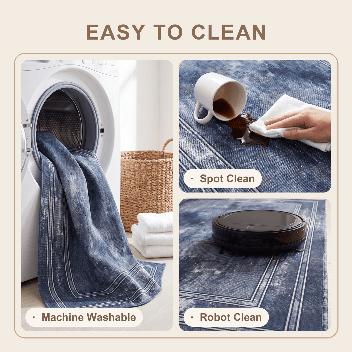 Gromwell Modern Distressed Solid Indigo Blue Chalk White Washable Indoor Outdoor Entryway Rug - RugzellaDigital Print RugRugzellaRugzellaBBB567-RECT-24x47-60x120cmRGZLLA170401Rectangle2' x 3'11" (60x120 cm)SHARED | Gromwell feature clean
