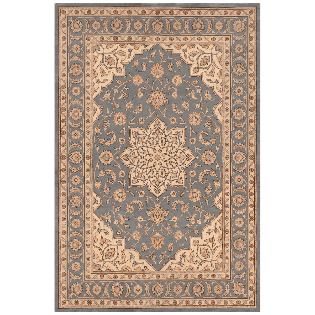 Groundsel Traditional Medallion Border Slate Bone Gold Washable Indoor Outdoor Entryway Rug - RugzellaDigital Print RugRugzellaRugzellaBBB568-RECT-24x47-60x120cmRGZLLA170736Rectangle2' x 3'11" (60x120 cm)RECTANGLE | HERO | Groundsel rectangle