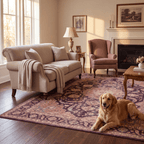 Hardhead Traditional Distressed Medallion Aubergine Rose Ivory Washable Indoor Outdoor Entryway Rug - RugzellaDigital Print RugRugzellaRugzellaBBB570-RECT-24x47-60x120cmRGZLLA171406Rectangle2' x 3'11" (60x120 cm)RECTANGLE | Hardhead rectangle livingroom
