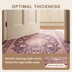 Hardhead Traditional Distressed Medallion Aubergine Rose Ivory Washable Indoor Outdoor Entryway Rug - RugzellaDigital Print RugRugzellaRugzellaBBB570-RECT-24x47-60x120cmRGZLLA171406Rectangle2' x 3'11" (60x120 cm)SHARED | Hardhead feature thickness