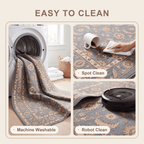 Harebell Traditional Floral Border Slate Gray Bone Gold Washable Indoor Outdoor Entryway Rug - RugzellaDigital Print RugRugzellaRugzellaBBB571-RECT-24x47-60x120cmRGZLLA171741Rectangle2' x 3'11" (60x120 cm)SHARED | Harebell feature clean