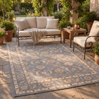 Harebell Traditional Floral Border Slate Gray Bone Gold Washable Indoor Outdoor Entryway Rug - RugzellaDigital Print RugRugzellaRugzellaBBB571-RECT-24x47-60x120cmRGZLLA171741Rectangle2' x 3'11" (60x120 cm)RECTANGLE | Harebell rectangle outdoor