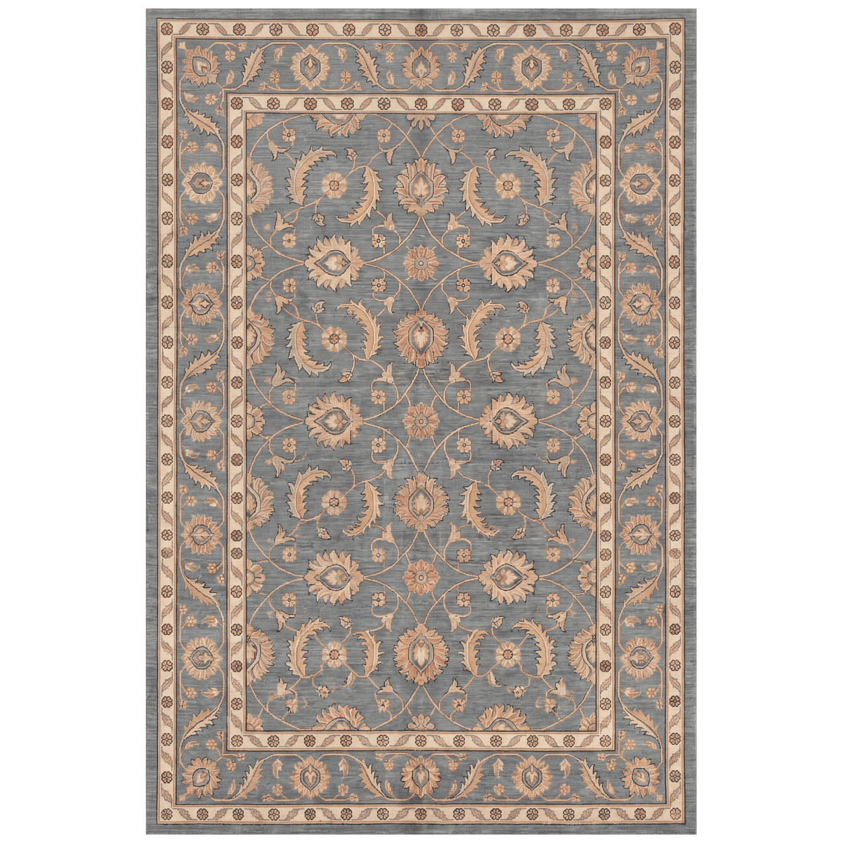 Harebell Traditional Floral Border Slate Gray Bone Gold Washable Indoor Outdoor Entryway Rug - RugzellaDigital Print RugRugzellaRugzellaBBB571-RECT-24x47-60x120cmRGZLLA171741Rectangle2' x 3'11" (60x120 cm)RECTANGLE | HERO | Harebell rectangle