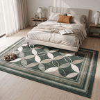 Hawkbit Modern Overlapping Circles Forest Green Moss Bone Washable Indoor Outdoor Entryway Rug - RugzellaDigital Print RugRugzellaRugzellaBBB572-RECT-24x47-60x120cmRGZLLA172076Rectangle2' x 3'11" (60x120 cm)RECTANGLE | Hawkbit rectangle bedroom
