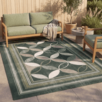 Hawkbit Modern Overlapping Circles Forest Green Moss Bone Washable Indoor Outdoor Entryway Rug - RugzellaDigital Print RugRugzellaRugzellaBBB572-RECT-24x47-60x120cmRGZLLA172076Rectangle2' x 3'11" (60x120 cm)RECTANGLE | Hawkbit rectangle outdoor